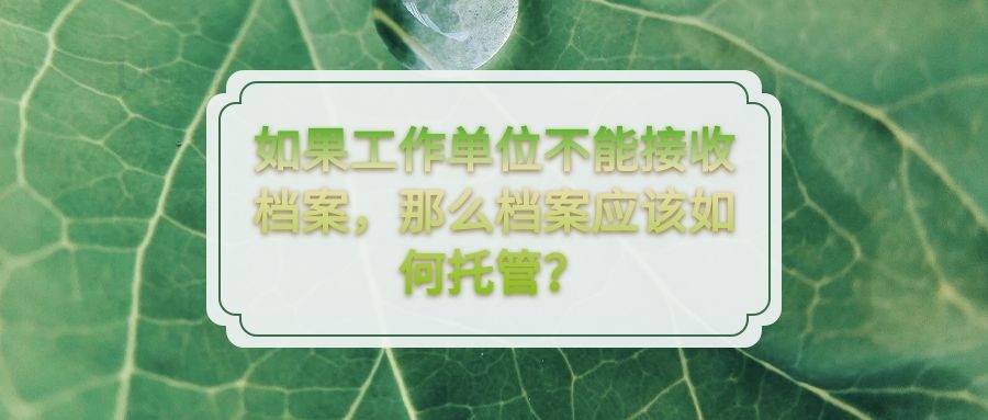 如果工作单位不能接收档案，那么档案应该如何托管？