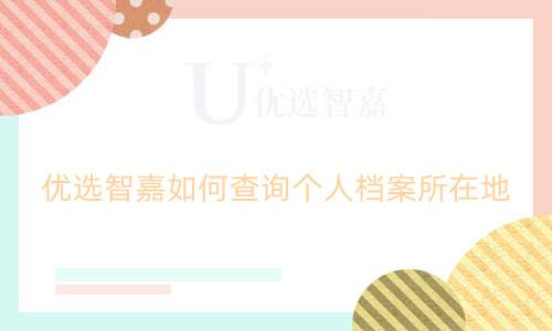 优选智嘉如何查询个人档案所在地