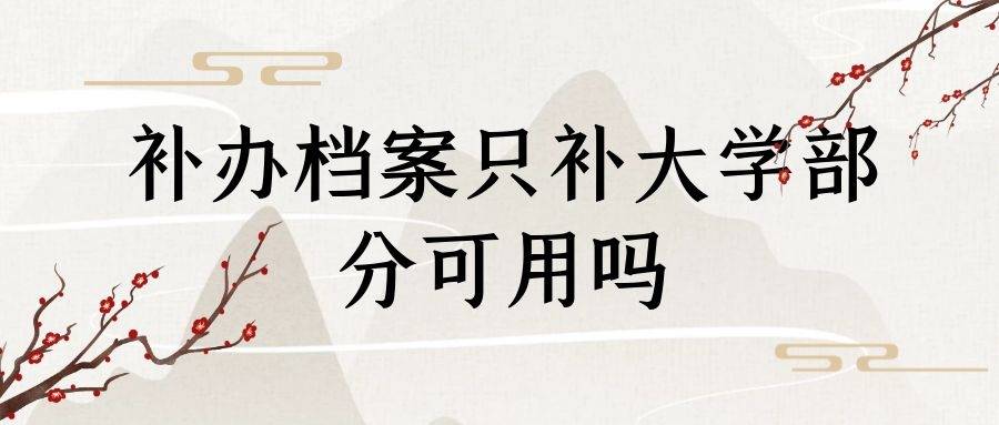 补办档案只补大学部分能正常使用吗