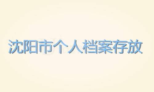 沈阳市个人档案存放在哪里