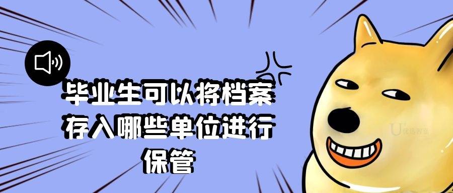 毕业生可以将档案存入哪些单位进行保管