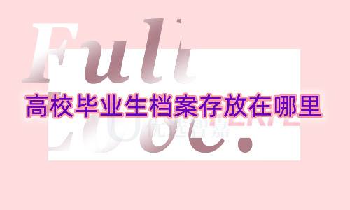 高校毕业生档案存放在哪里