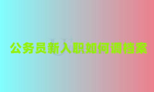 公务员新入职如何调档案