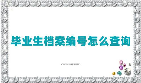 毕业生档案编号怎么查询