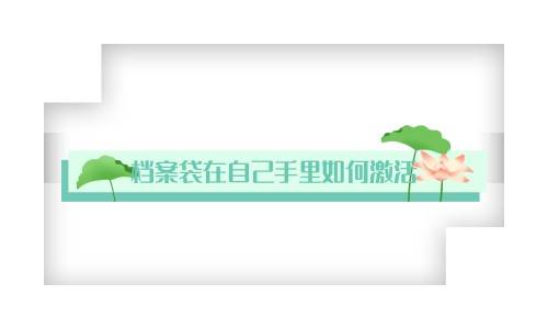 档案袋在自己手里如何激活