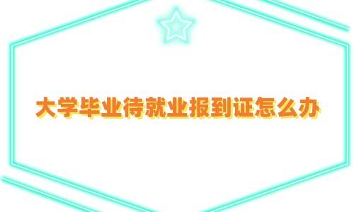大学毕业待就业报到证怎么办
