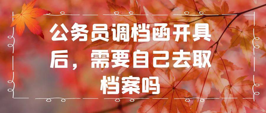 公务员调档函开具后，需要自己去取档案吗
