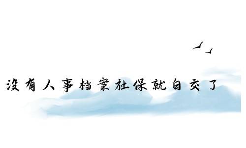 没有人事档案社保就白交了