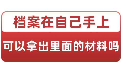 档案在自己手上可以拿出里面的材料吗, 本人可以借嘛