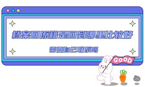 档案回原籍是回到哪里比较好，需要自己联系吗