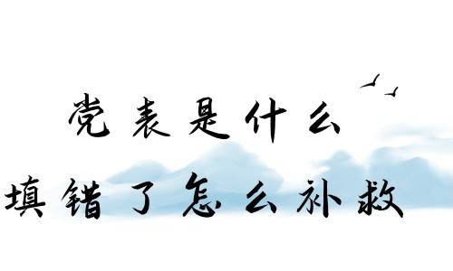 党表是什么，填错了怎么补救