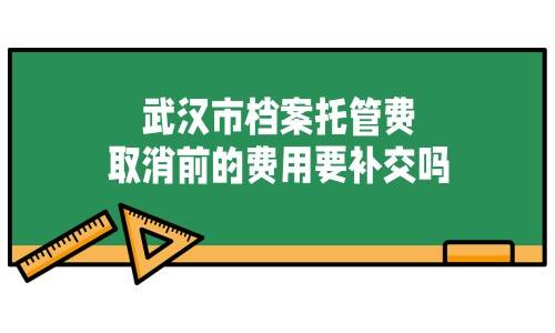 武汉市档案托管费取消前的费用要补交吗，不补交会变死档吗