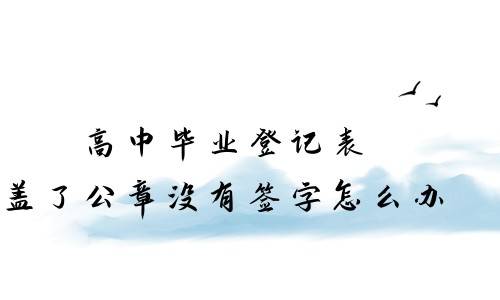 高中毕业登记表盖了公章没有签字怎么办
