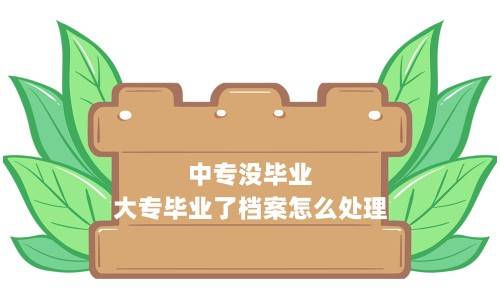 中专没毕业大专毕业了档案怎么处理