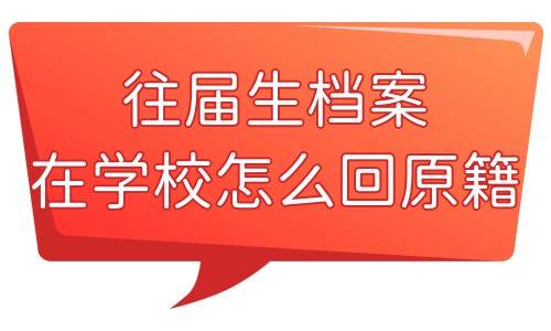 往届生档案在学校怎么回原籍，档案处理正确办法分享