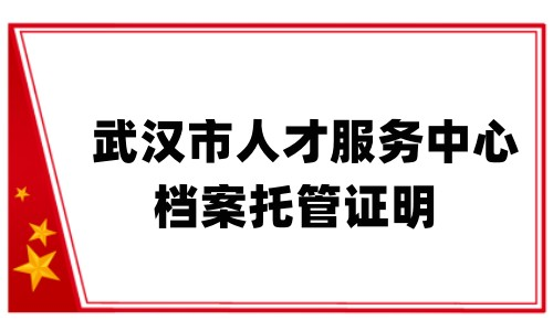 武汉市人才服务中心档案托管证明