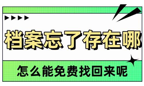 档案忘了存在哪，怎么能免费找回来呢