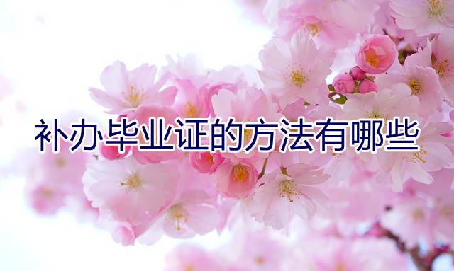 补办毕业证的方法有哪些