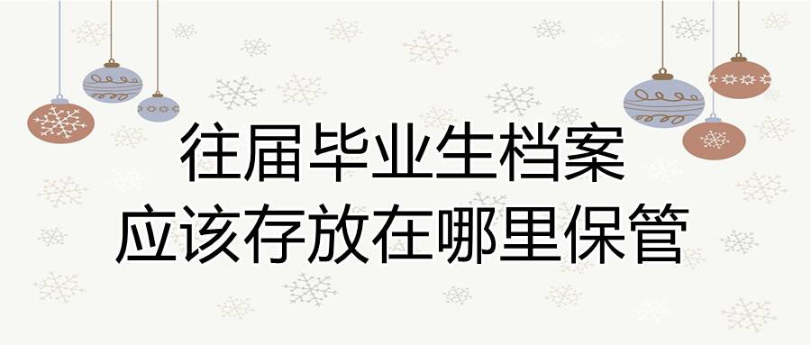 往届毕业生档案应该存放在哪里保管