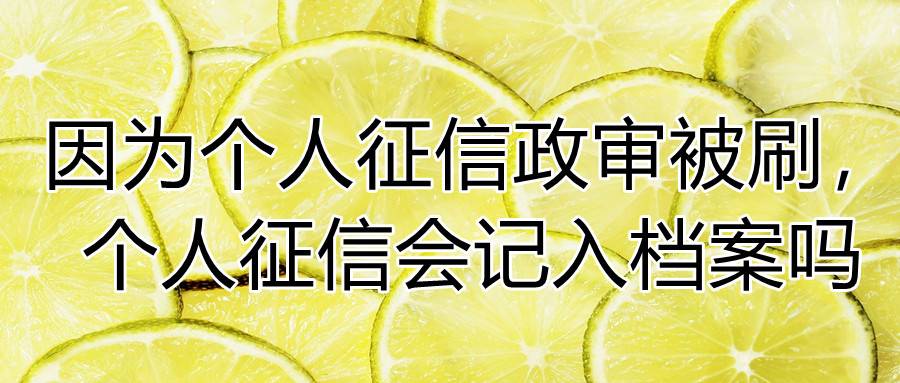 因为个人征信政审被刷，个人征信会记入档案吗