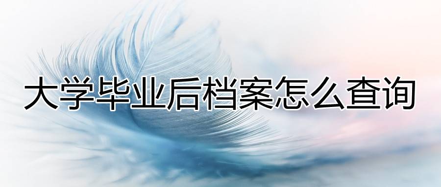 大学毕业后档案怎么查询