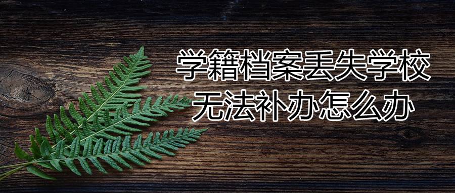 学籍档案丢失学校无法补办怎么办