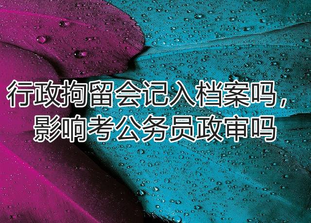 行政拘留会记入档案吗，影响考公务员政审吗