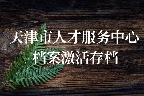天津市人才服务中心存档案