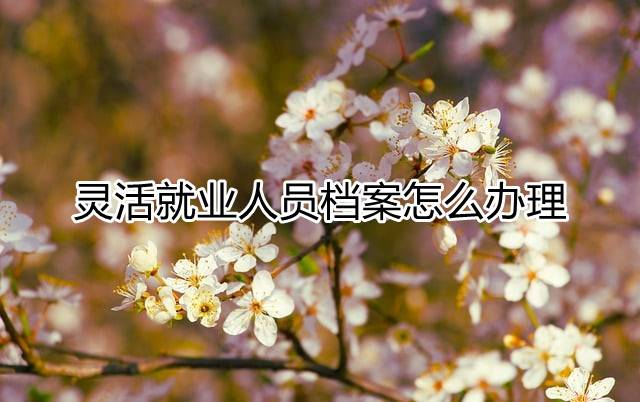 灵活就业人员档案怎么办理