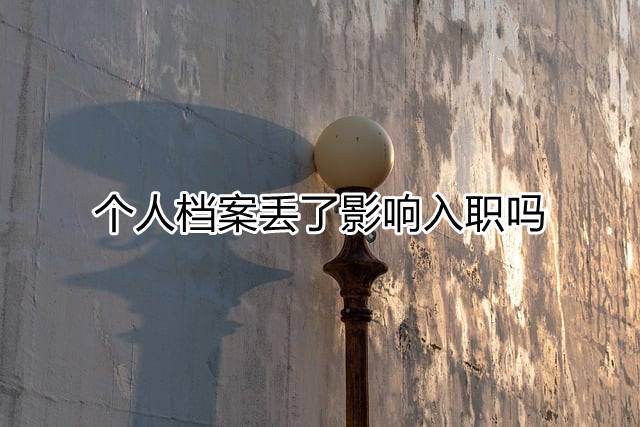 个人档案丢了影响入职吗