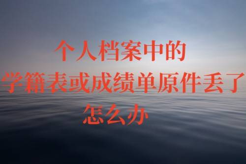 个人档案中的学籍表或成绩单原件丢了怎么办