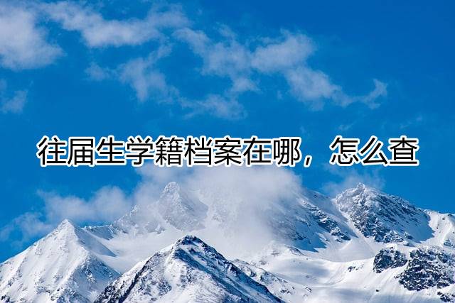 往届生学籍档案在哪，怎么查