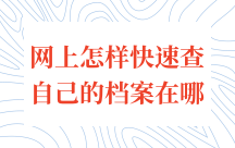 网上怎样快速查自己的档案在哪，能查到吗