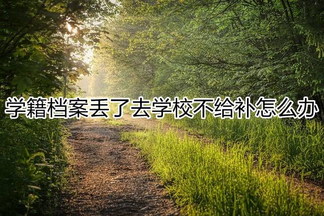 学籍档案丢了去学校不给补怎么办