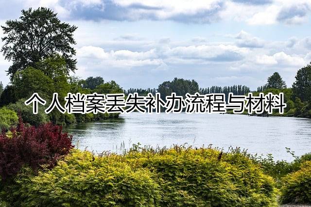 个人档案丢失补办流程和材料是什么