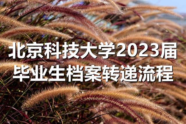 北京科技大学2023届毕业生档案转递流程