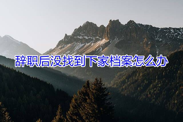 辞职后没找到下家档案怎么办