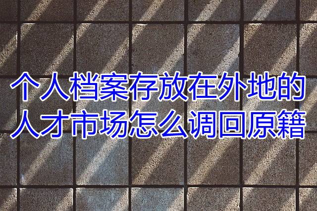 个人档案存放在外地的人才市场怎么调回原籍