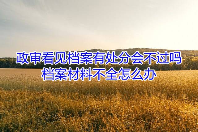 政审看见档案有处分会不过吗，档案材料不全怎么办