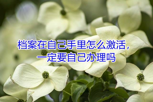 档案在自己手里怎么激活，一定要自己办理吗