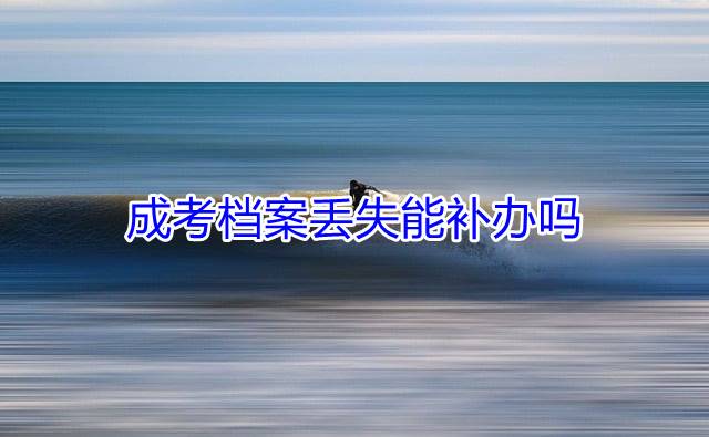 成考档案丢失能补办吗