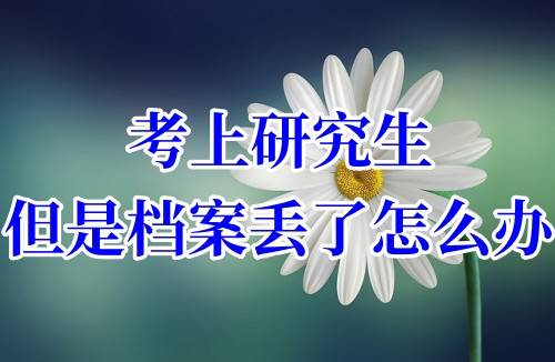 考上研究生但是档案丢了怎么办