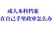成人本科档案在自己手里政审怎么办