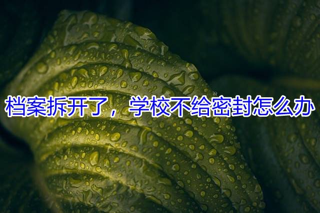 档案拆开了，学校不给密封怎么办