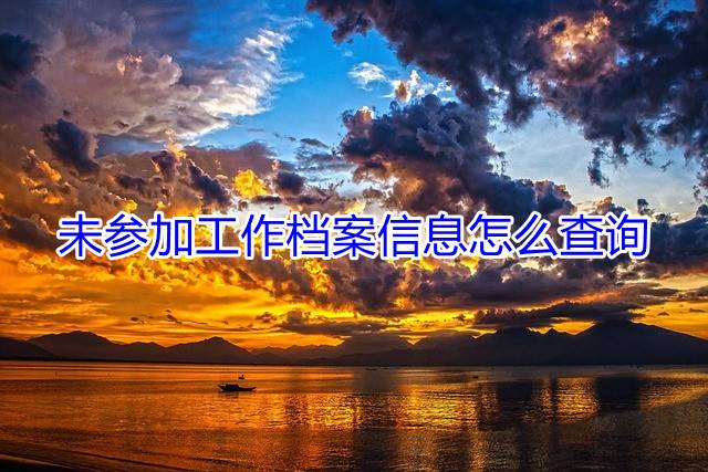 未参加工作档案信息怎么查询