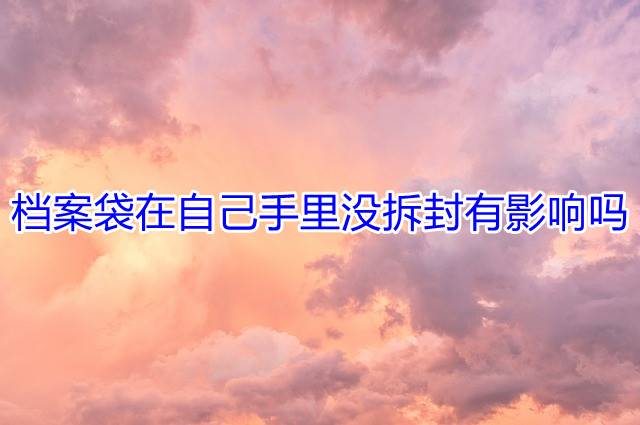 档案袋在自己手里没拆封有影响吗