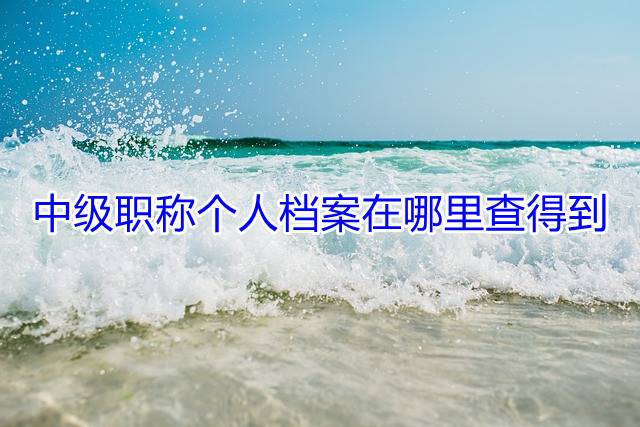 中级职称个人档案在哪里查得到