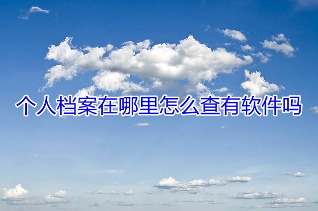个人档案在哪里怎么查有软件吗