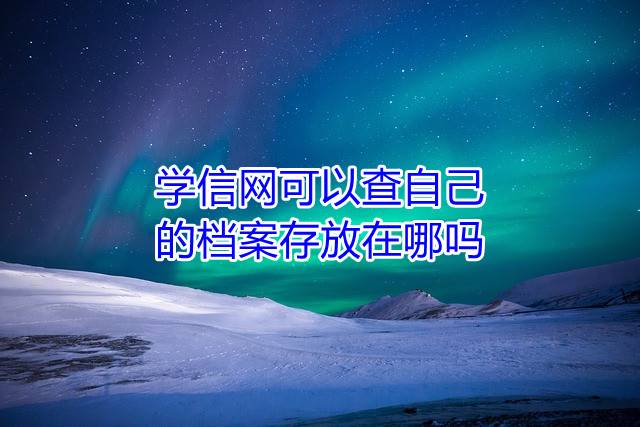学信网可以查自己的档案存放在哪吗