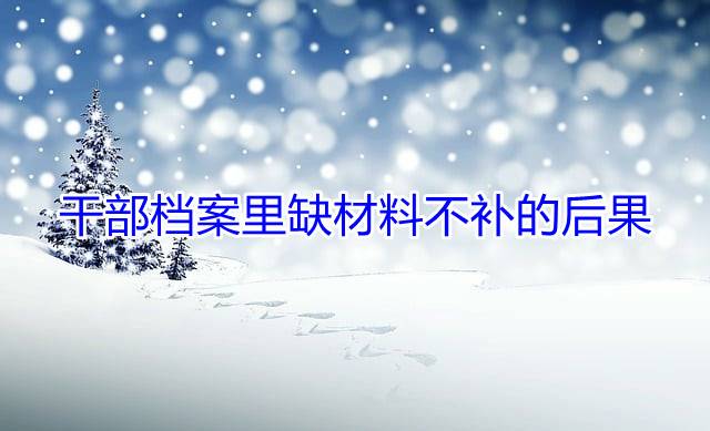 干部档案里缺材料不补的后果